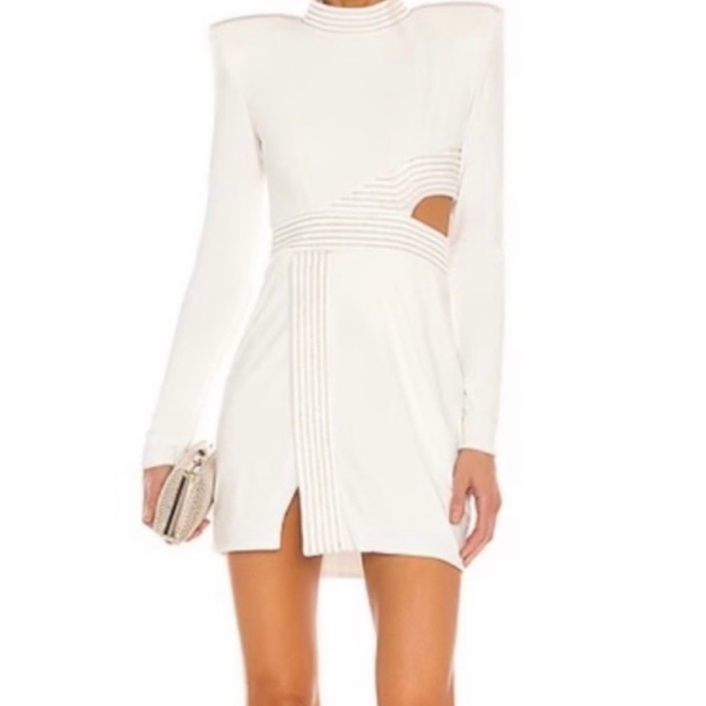 Zhivago White Long Sleeve Cut-Out Dress